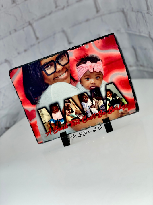 PERSONALIZED PHOTO SLATE "Memory Stones" STONE KEEPSAKE PLAQUE